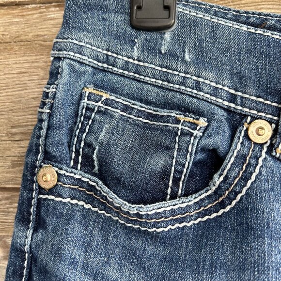 Seven7 Slightly Distressed Faded Jeans 4 - Picture 6 of 8